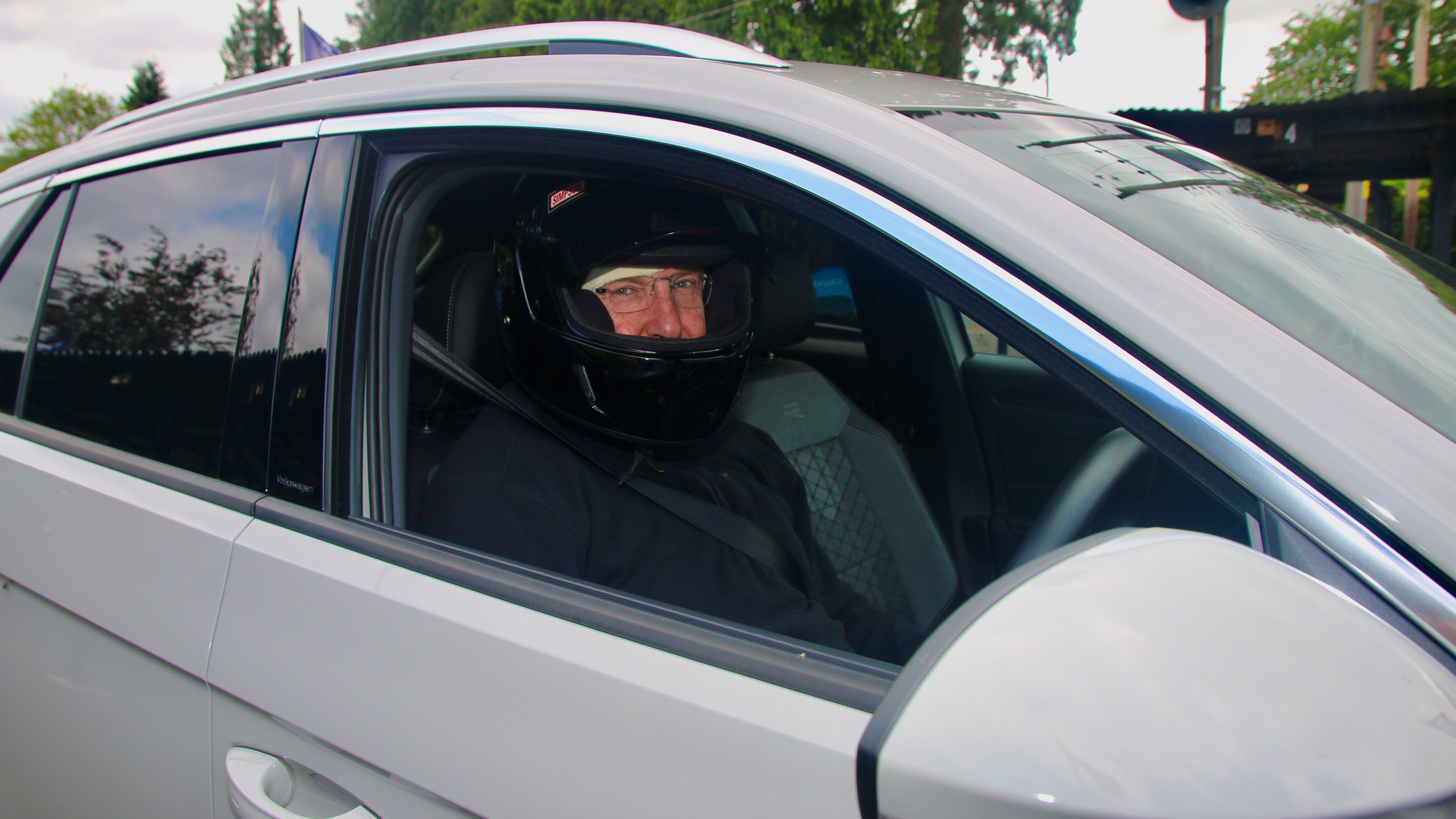 Auto Express products editor Kim Adams driving the Volkswagen T-Roc at Shelsley Walsh