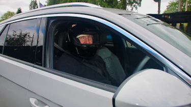 Auto Express products editor Kim Adams driving the Volkswagen T-Roc at Shelsley Walsh