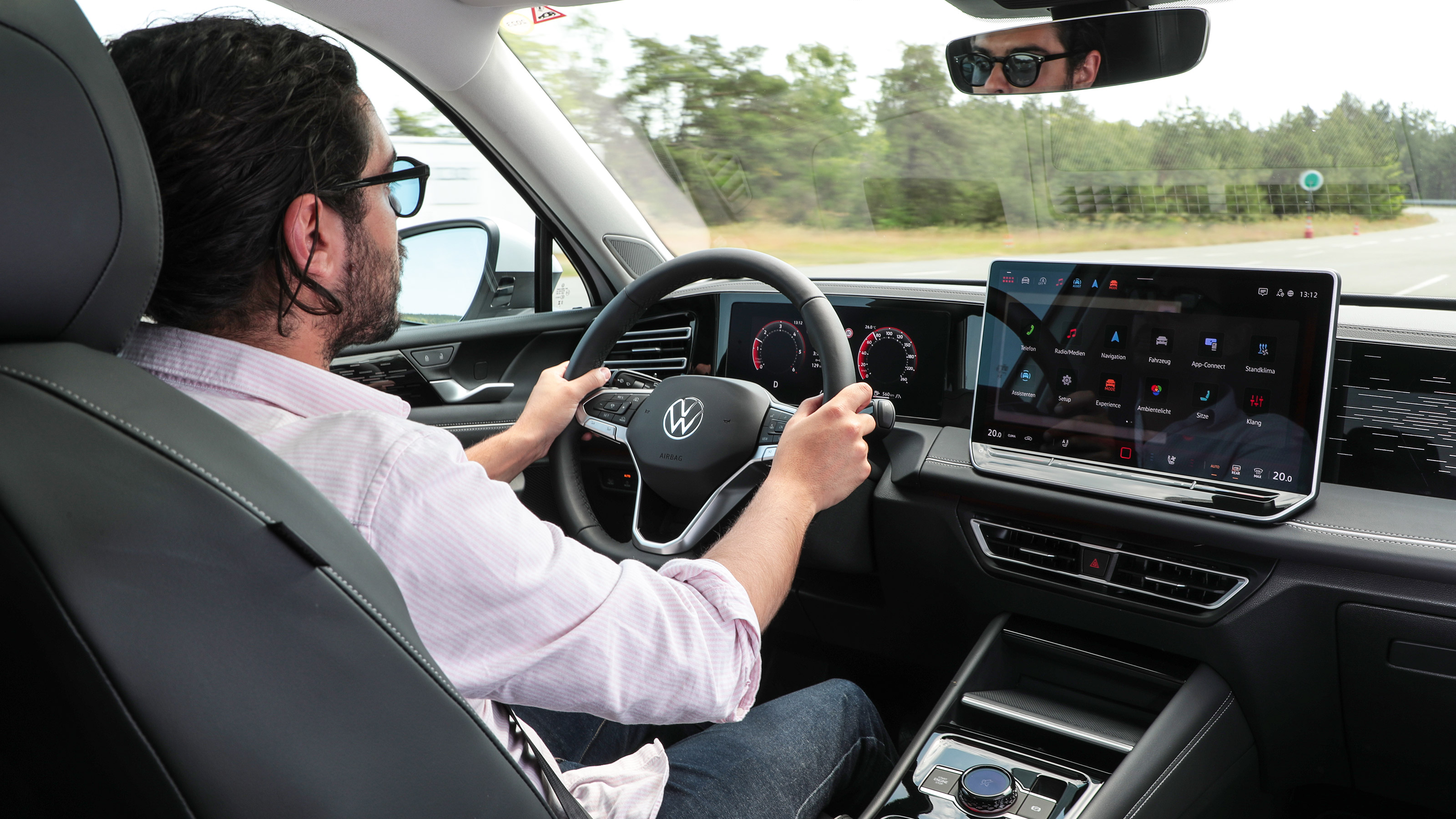 Jordan Katsianis driving the Volkswagen Tiguan prototype
