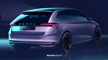 Skoda Design render of 2023 Skoda Scala - rear