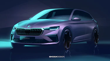 Skoda Design render of 2023 Skoda Scala - front