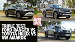 Ford Ranger, Toyota Hilux and Volkswagen Amarok triple test header image