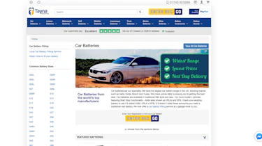 Best online car battery retailer - Tayna