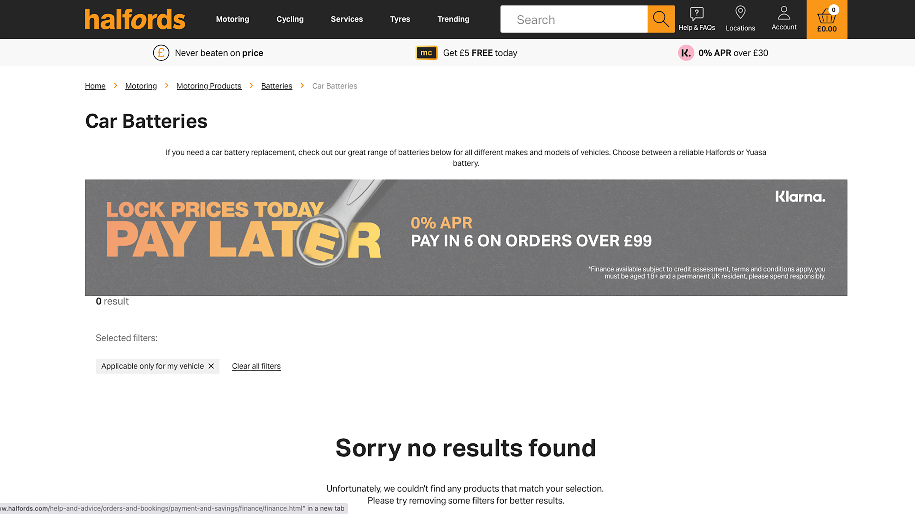 Best online car battery retailer - Halfords