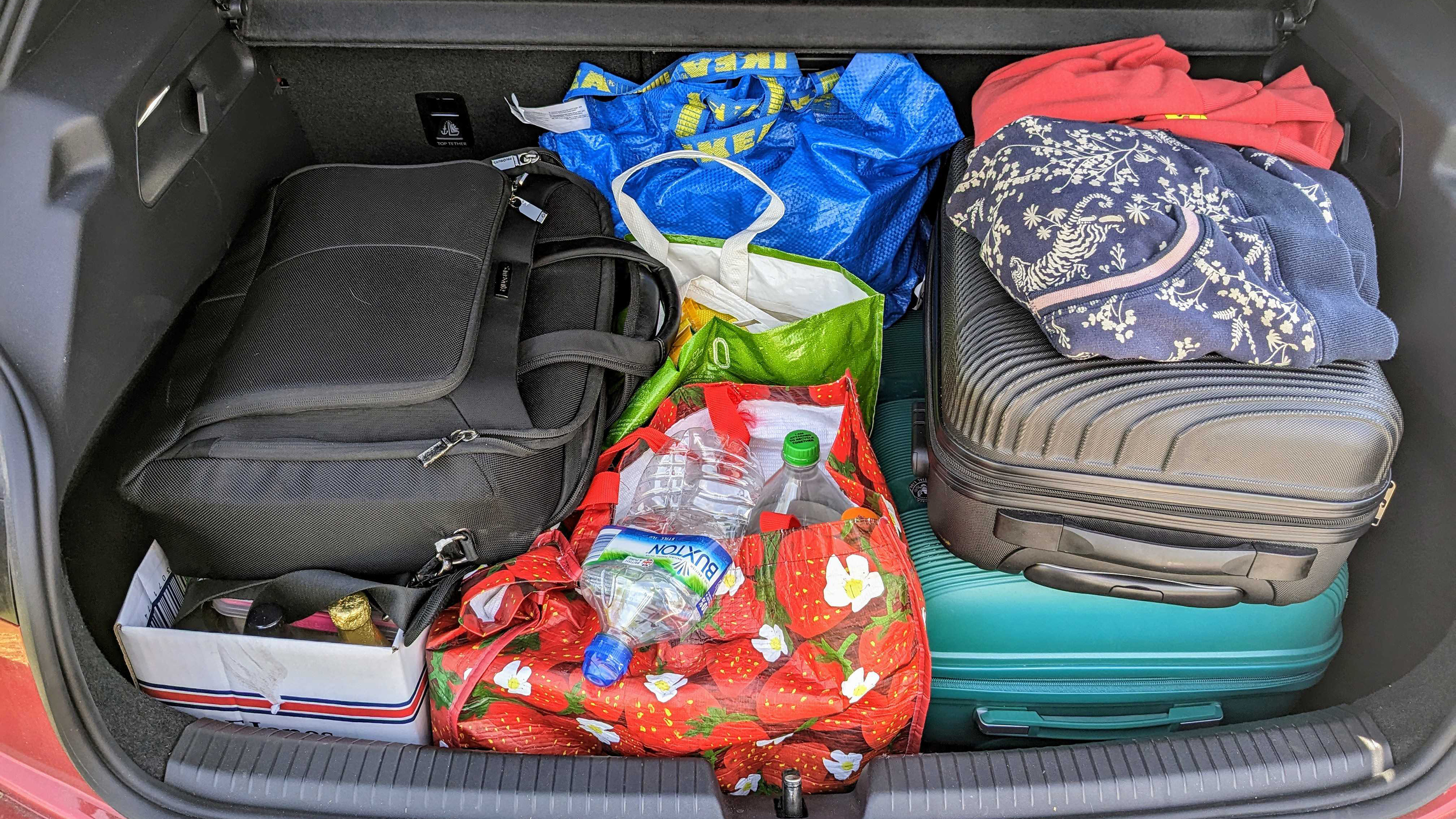 Cupra Born's boot fully loaded with luggage