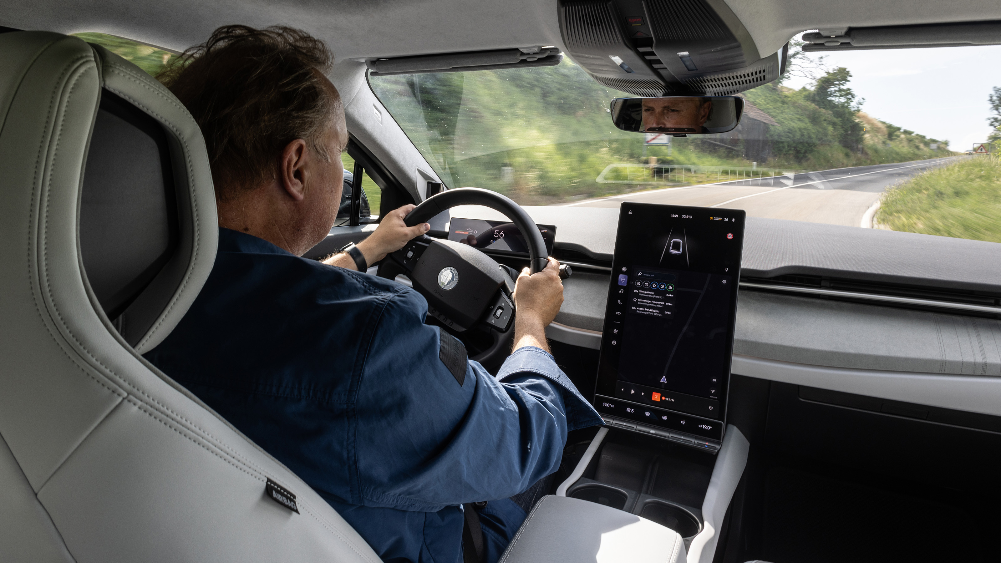 Auto Express editor-in-chief Steve Fowler driving the new Fisker Ocean in the Austria