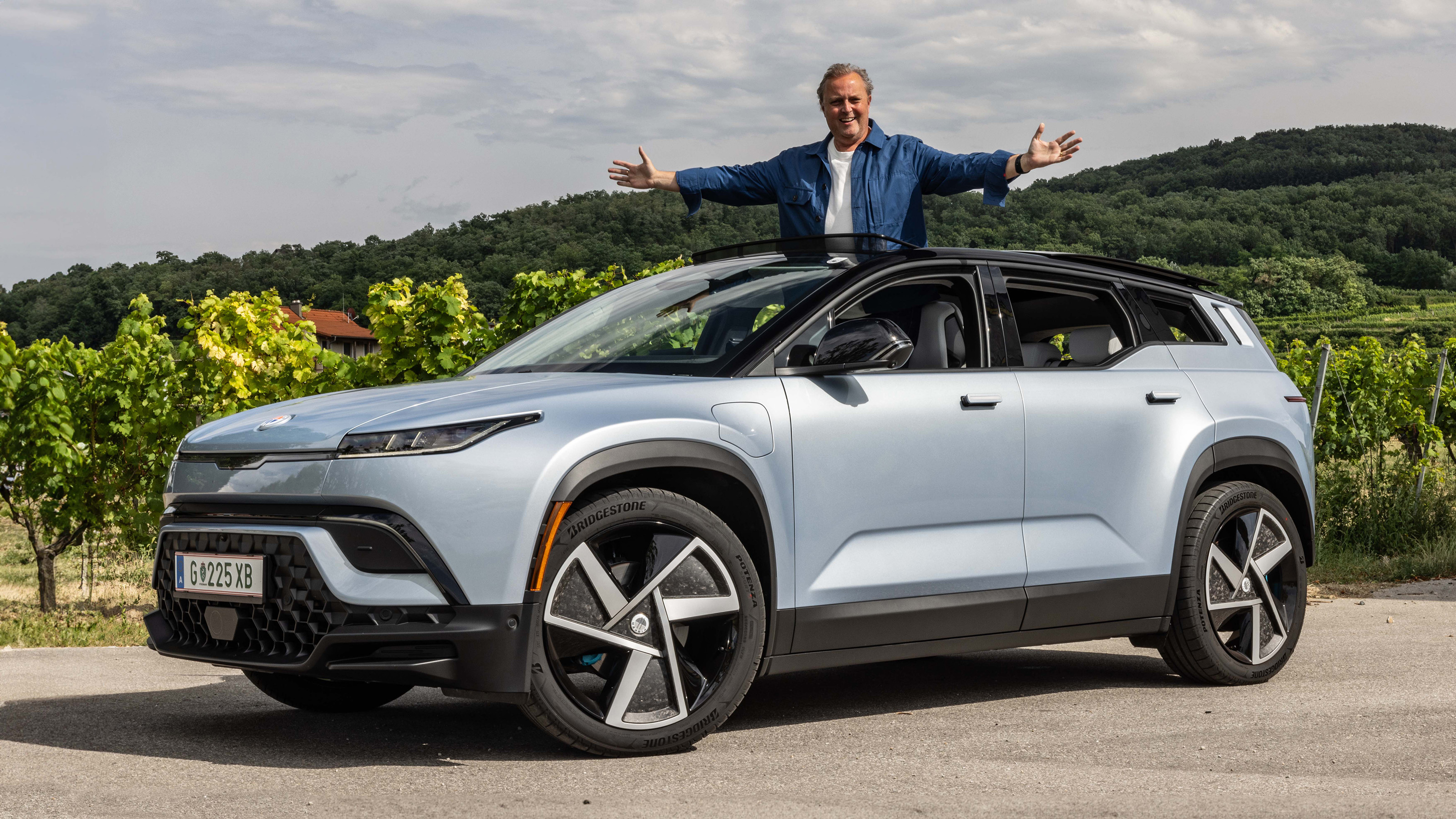 Auto Express editor-in-chief Steve Fowler testing the new Fisker Ocean