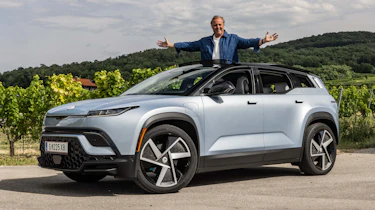 Auto Express editor-in-chief Steve Fowler testing the new Fisker Ocean