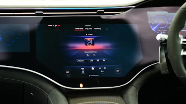 Mercedes-AMG EQS 35 - infotainment screen displaying 'track modes'