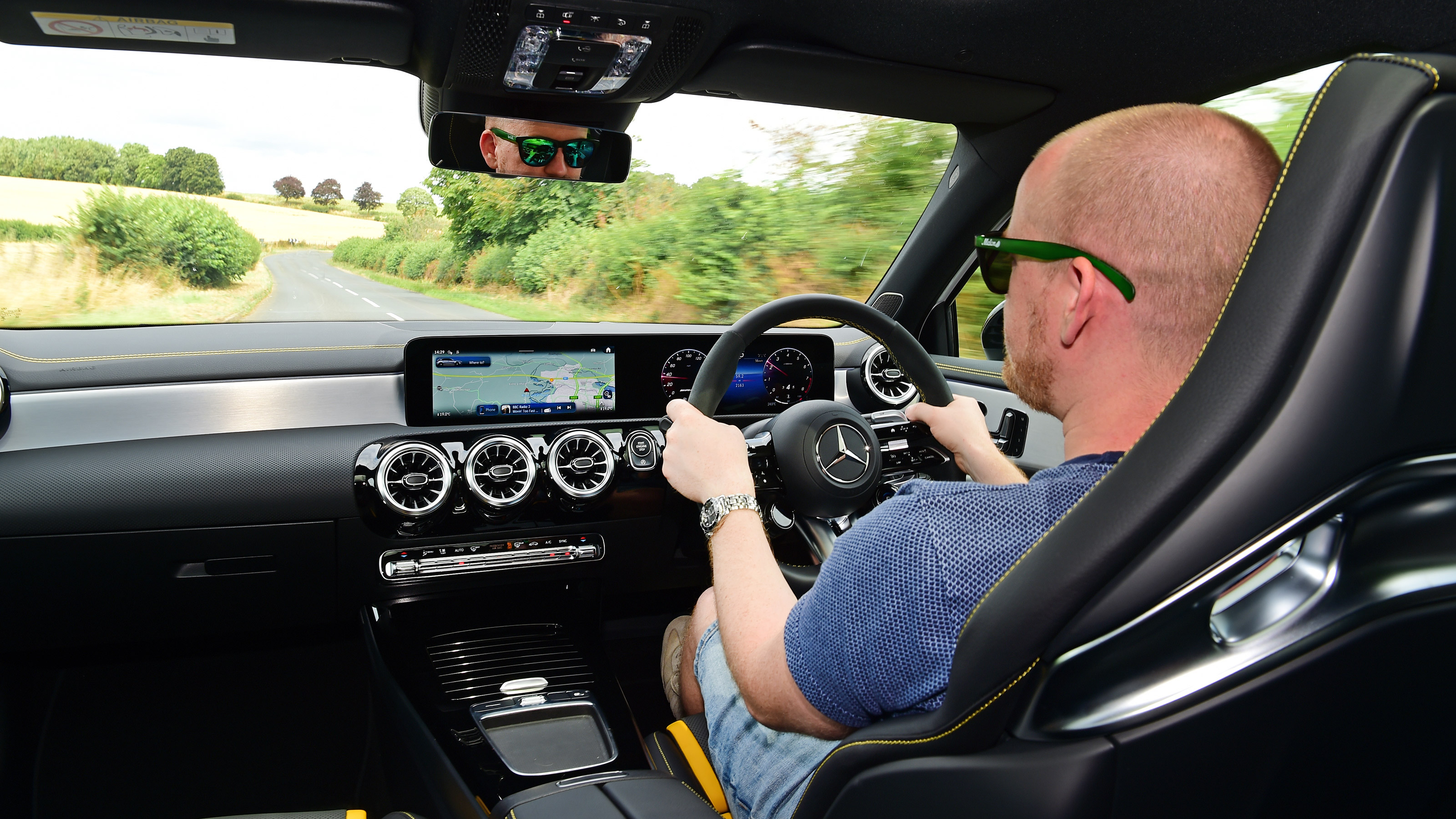 Alex Ingram driving the Mercedes-AMG A 45 S