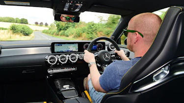 Alex Ingram driving the Mercedes-AMG A 45 S