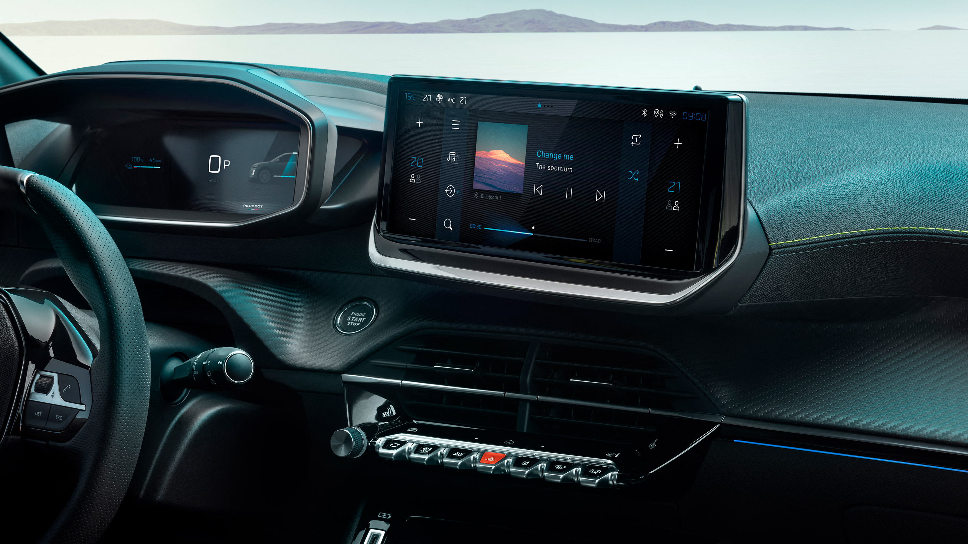 Peugeot e-208 - screen