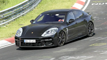 2024 Porsche Panamera at Nurburgring (camouflaged) - front cornering