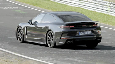 2024 Porsche Panamera at Nurburgring (camouflaged) - rear cornering