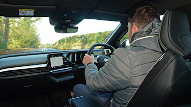 Auto Express group web editor Steve Walker driving the Renault Megane E-Tech in the UK
