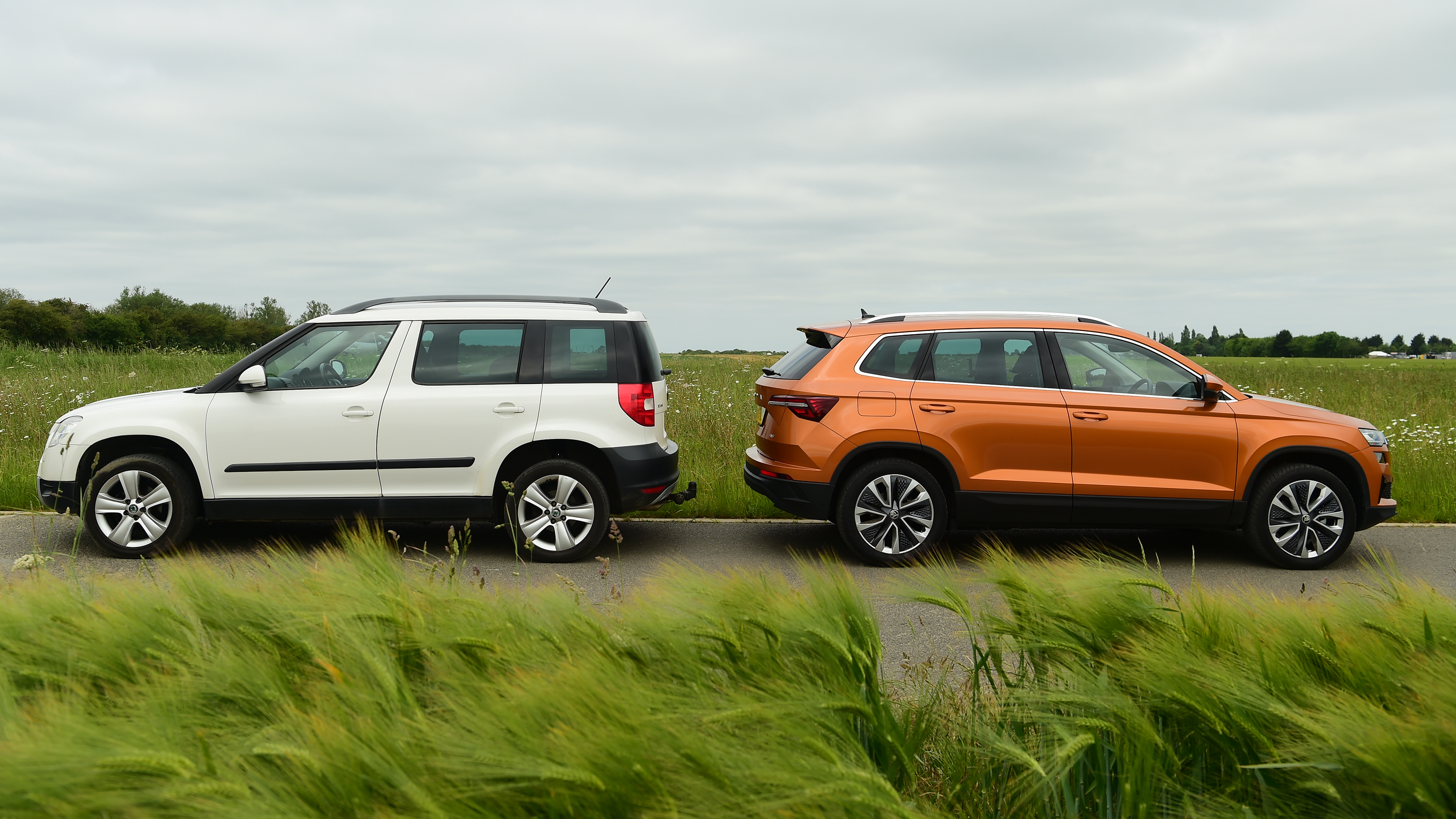 Skoda Yeti and Skoda Karoq - back-to-back static