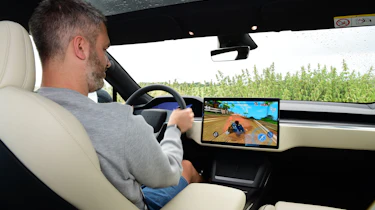 Richard Ingram in the Tesla Model S Plaid