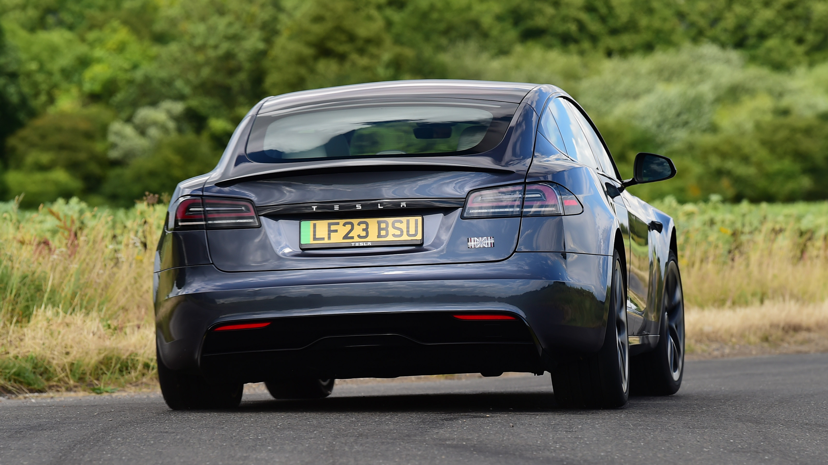 Tesla Model S Plaid - rear cornering