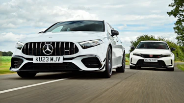 Mercedes-AMG A45 S and Honda Civic Type R - front tracking