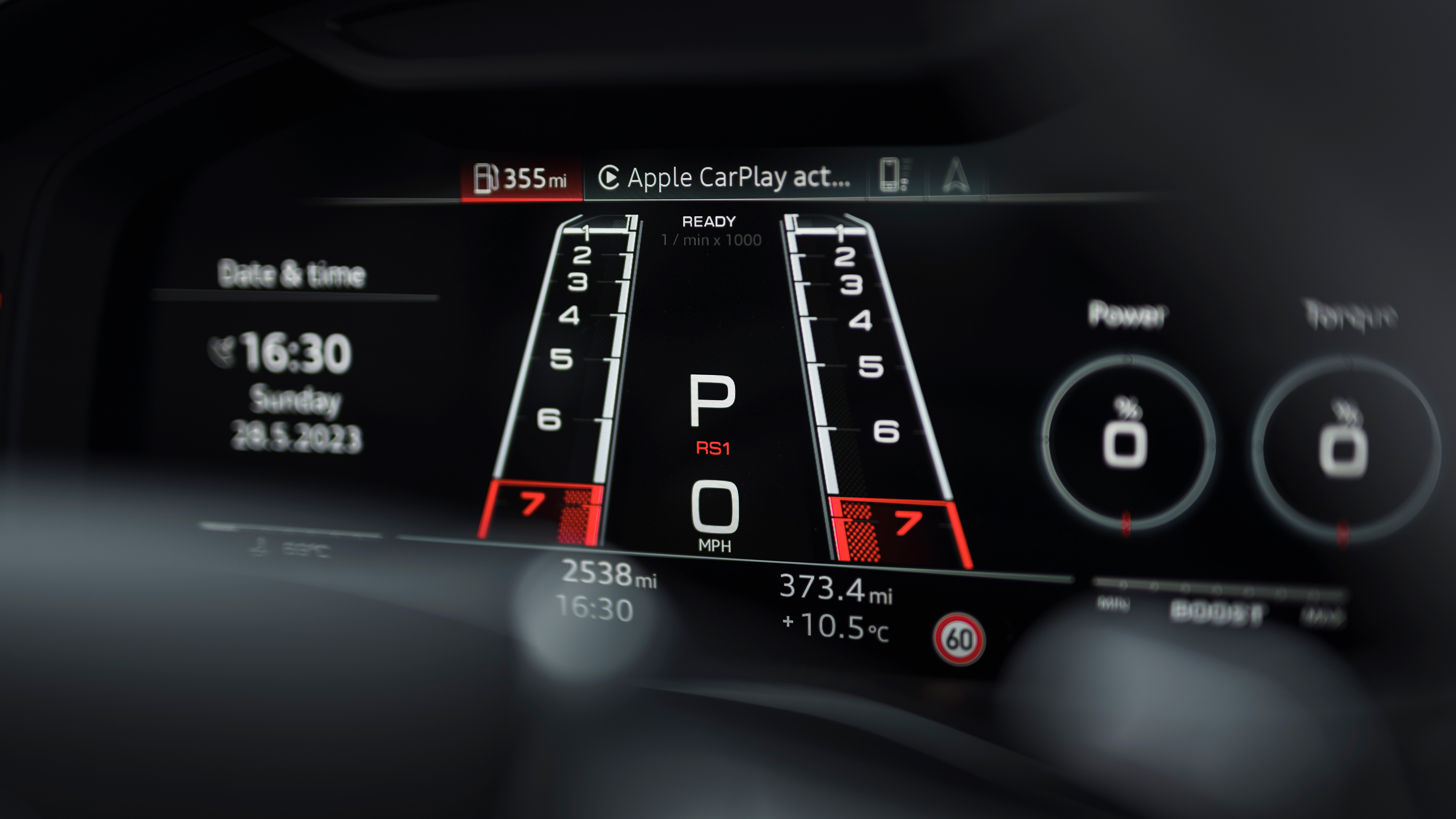 Audi RS 6 Performance - dashboard screen (dynamic)