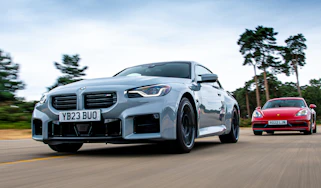 BMW M2 and Porsche 718 Cayman GTS - front tracking