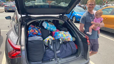 Citroen C5 X with boot fully-loaded