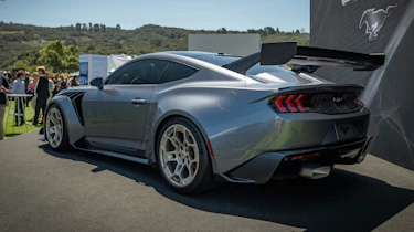 Ford Mustang GTD on display at 2023 Monterey Car Week - rear 3/4 static