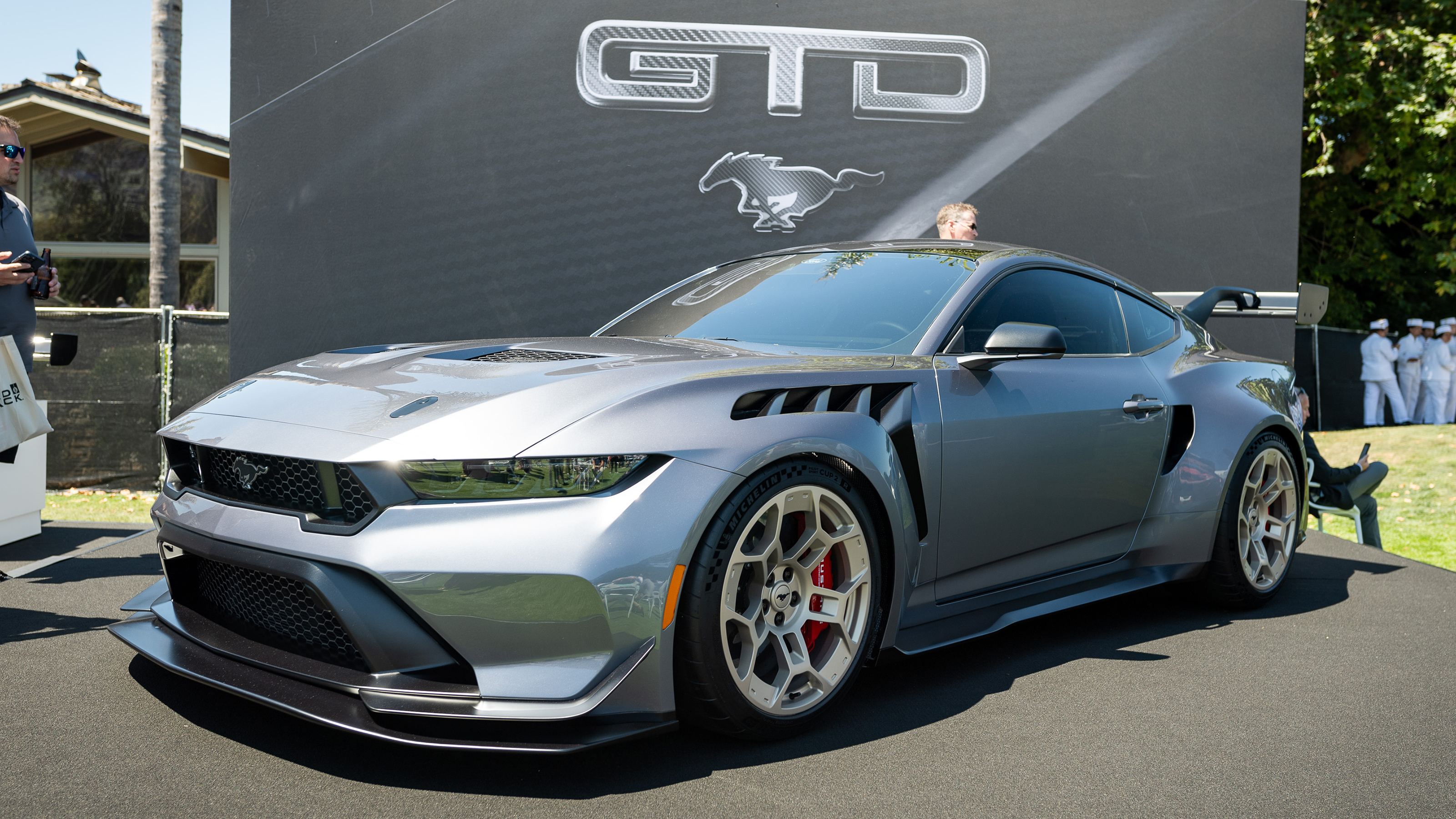Ford Mustang GTD on display at 2023 Monterey Car Week - front 3/4 static