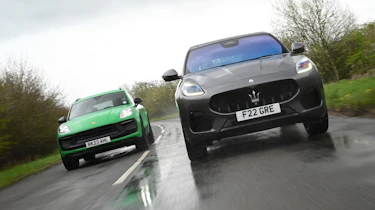 Maserati Grecale and Porsche Macan - front action