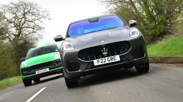 Maserati Grecale and Porsche Macan - front tracking