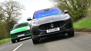 Maserati Grecale and Porsche Macan - front tracking