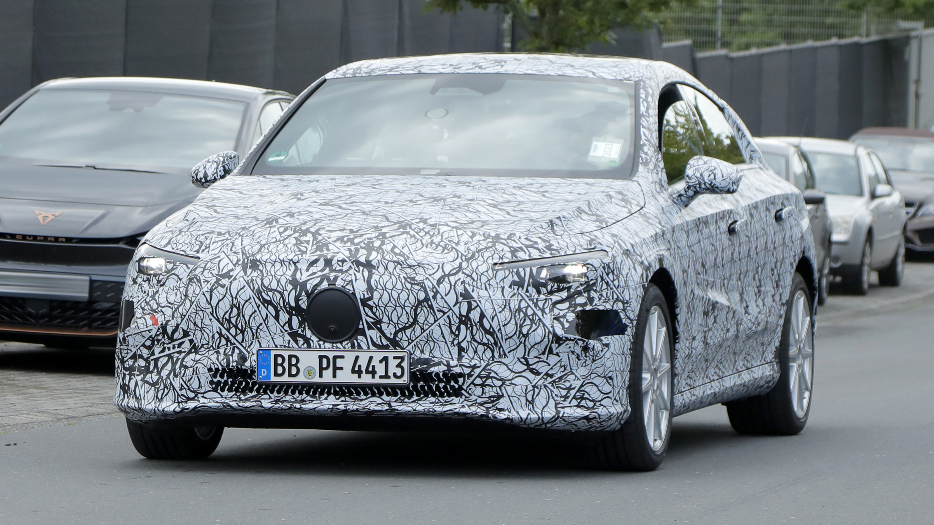 Mercedes EQ saloon (camouflaged) - front cornering