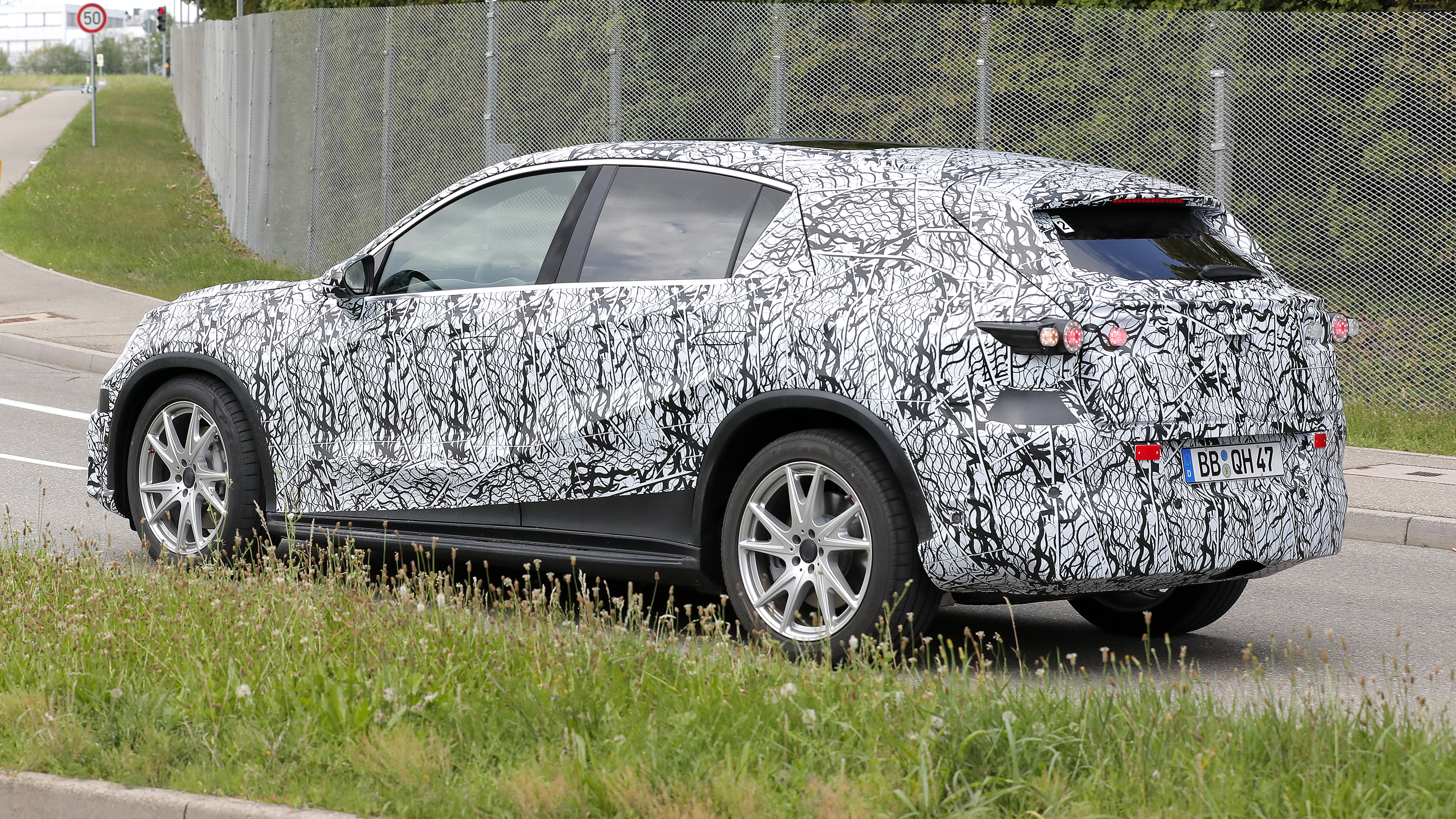 Mercedes EQC Mk2 (camouflaged) - rear 3/4