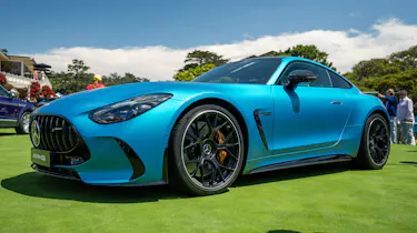 Mercedes-AMG GT on display at Monterey Car Week 2023 - front 3/4 static