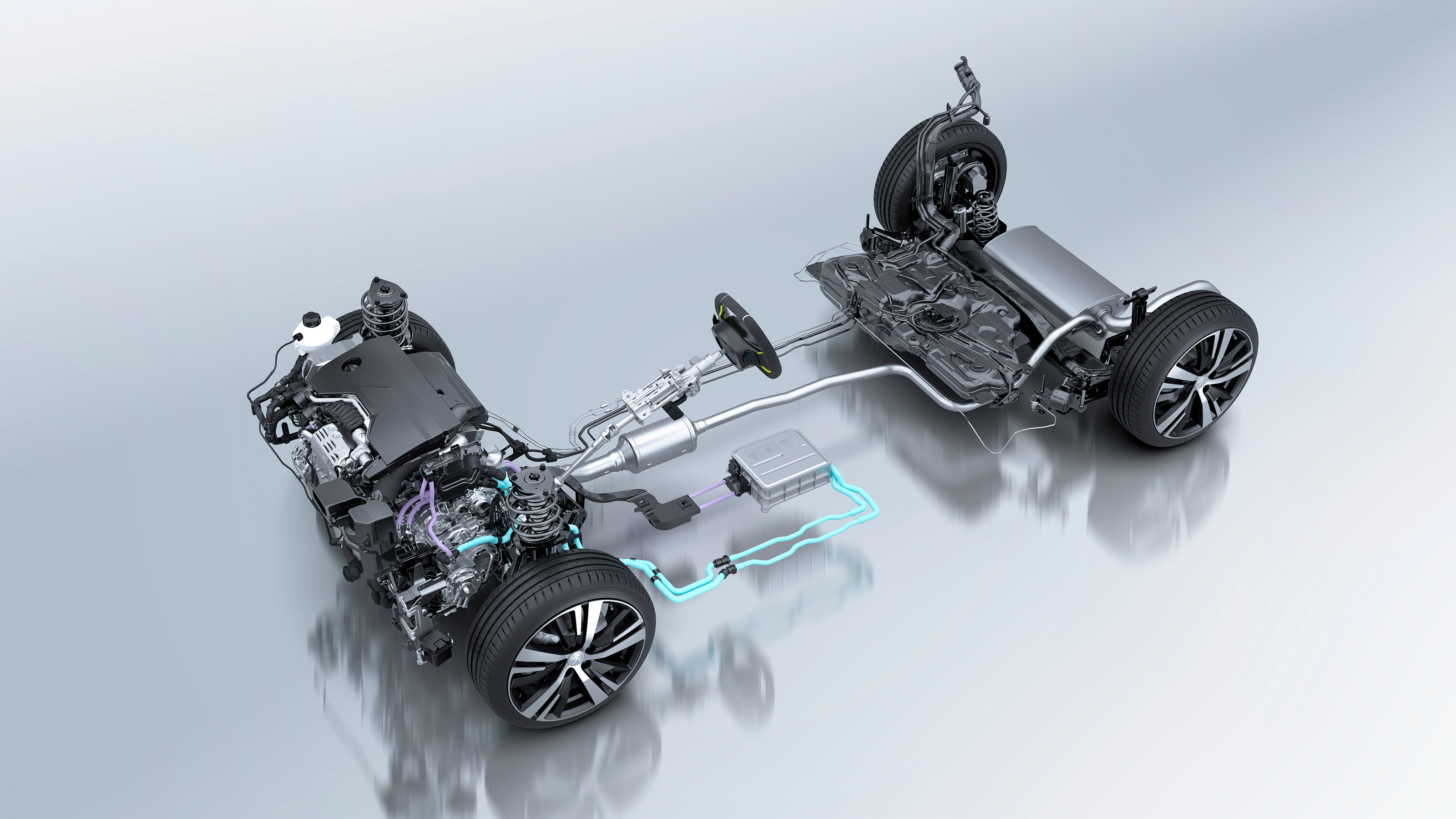 Peugeot 308 Hybrid - powertrain graphic