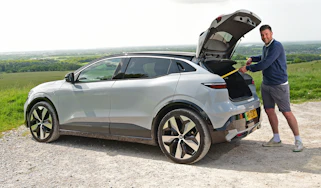Auto Express group web editor Steve Walker loading the boot of the Renault Megane E-Tech