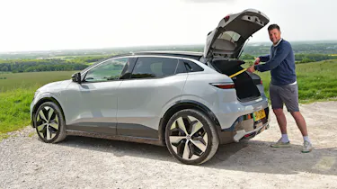 Auto Express group web editor Steve Walker loading the boot of the Renault Megane E-Tech