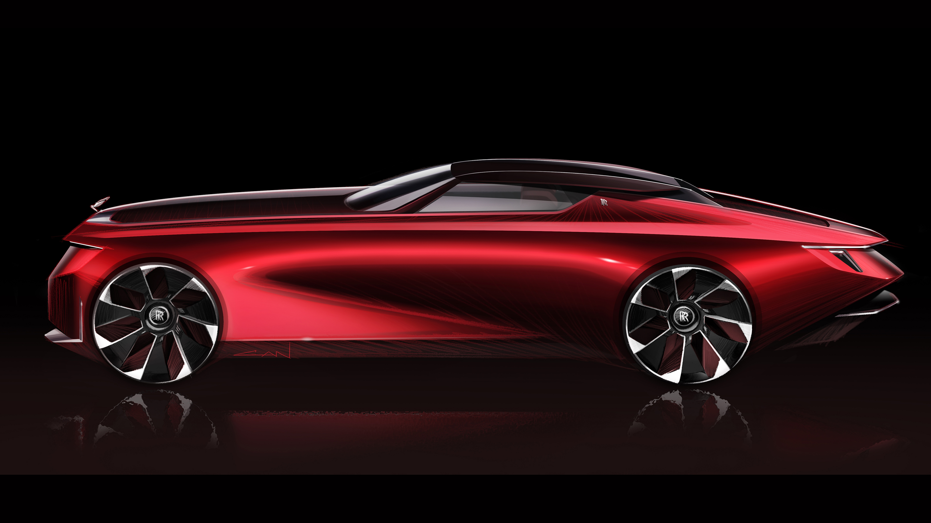 Rolls-Royce Droptail Coachbuild Roadster sketch