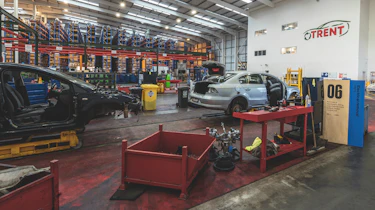 Recycled car parts - disassembly line