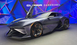 Cupra DarkRebel concept on show stand at 2023 Munich Motor Show - front