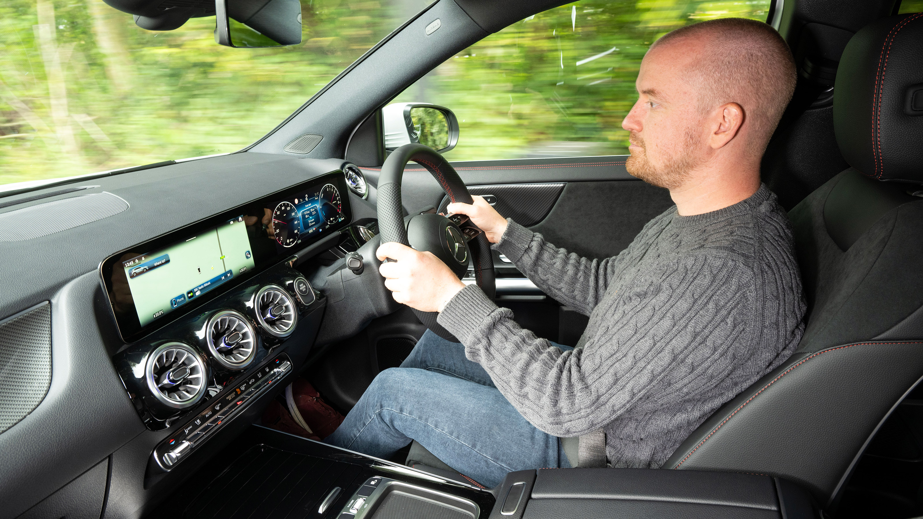 Alex Ingram driving the Mercedes GLA facelift