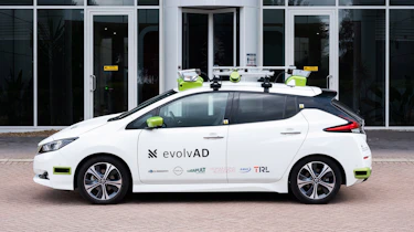 Nissan Leaf with evolvAD tech - side