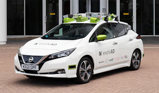 Nissan Leaf with evolvAD tech - front