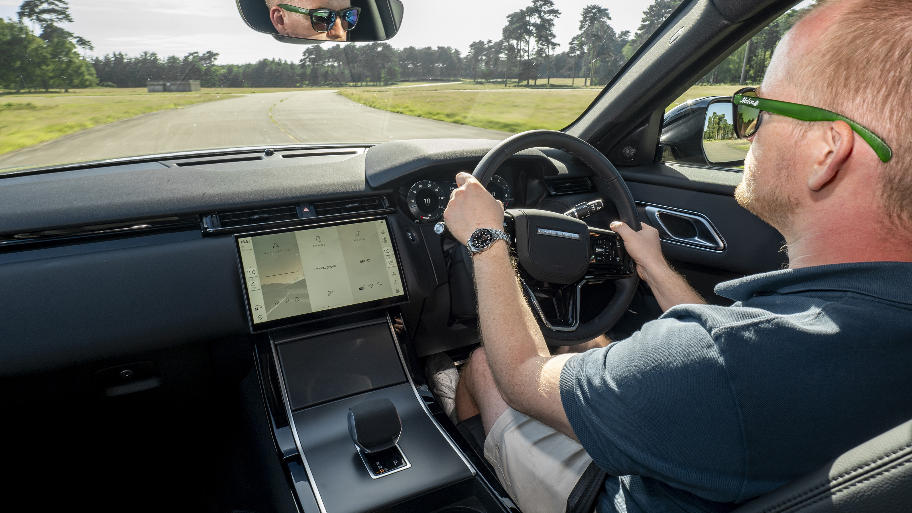 Auto Express chief reviewer Alex Ingram driving the facelifted Range Rover Velar in the UK