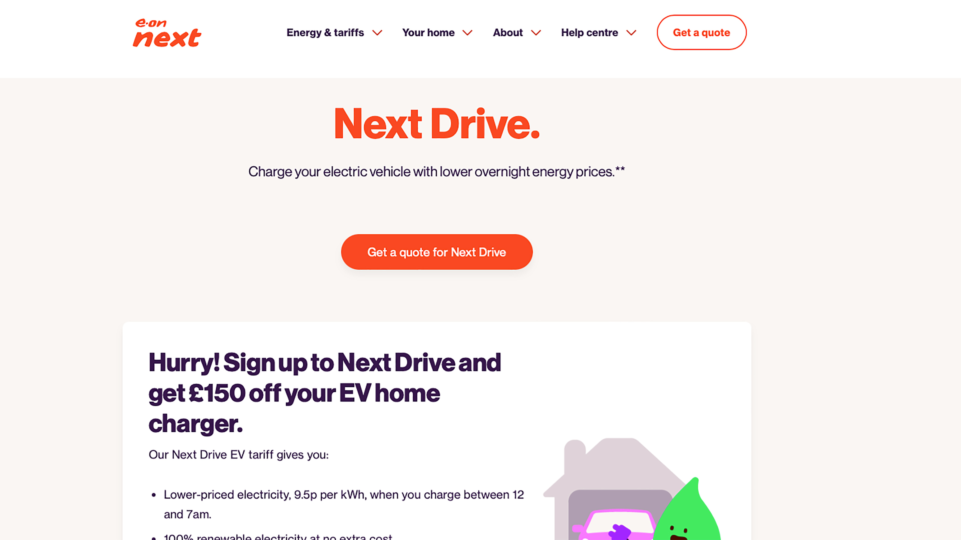 E.On Next Drive Fixed website page