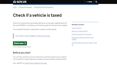 GOV.UK Tax checker homepage