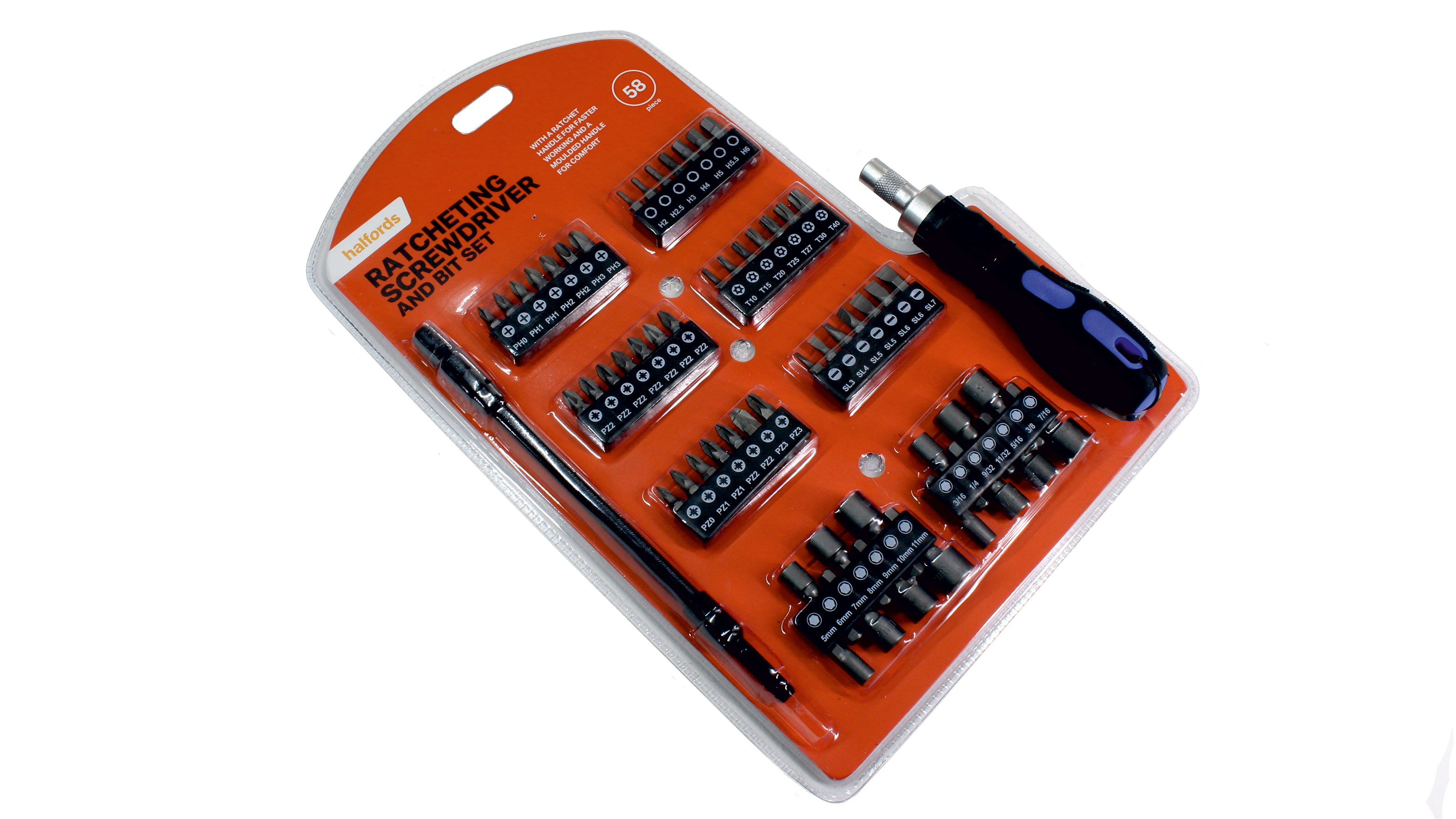 Halfords 58-piece multi-bit screwdriver set