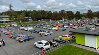 Drone photo of Beaulieu MG event car park