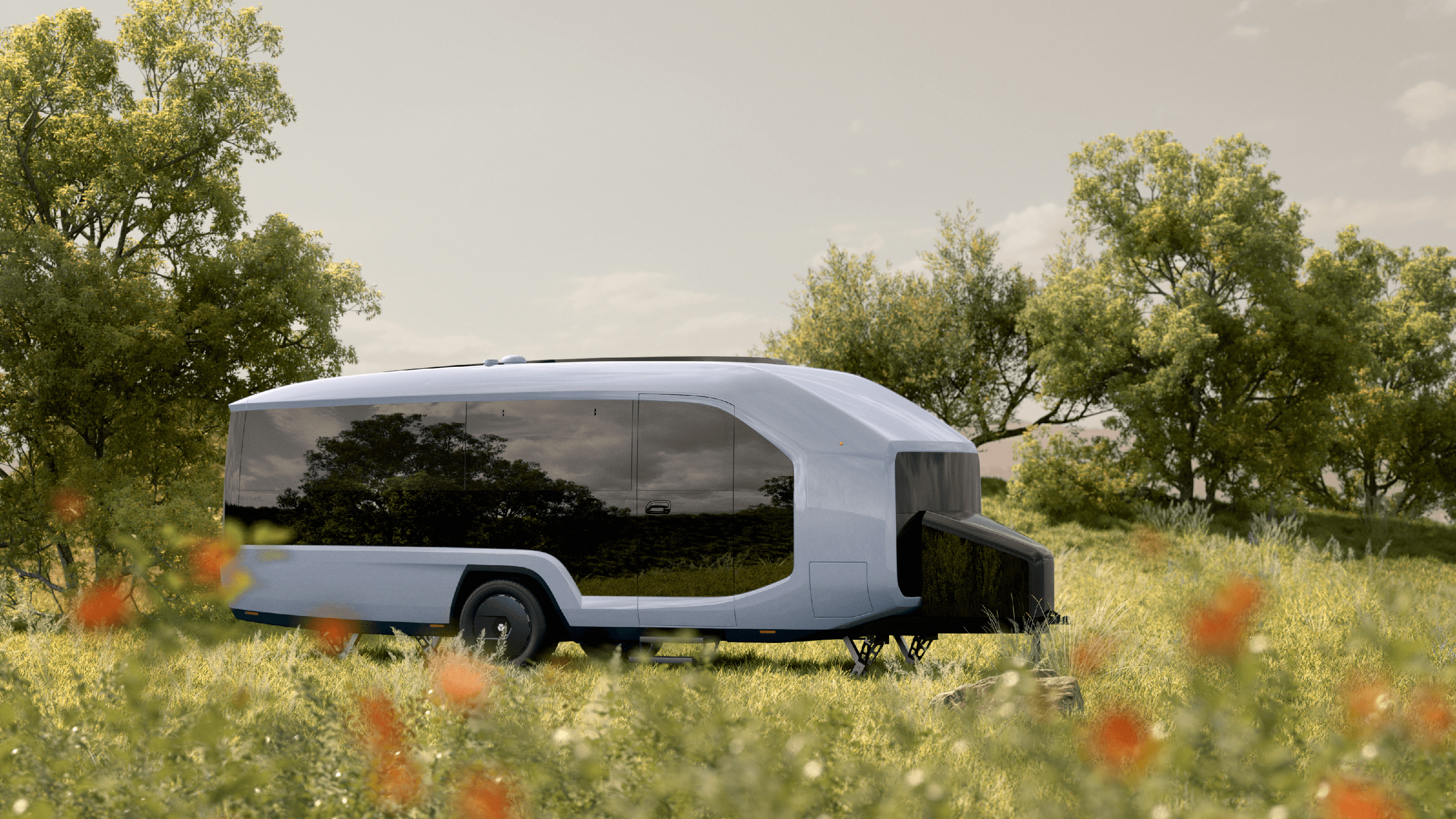 Pebble Flow caravan – right side