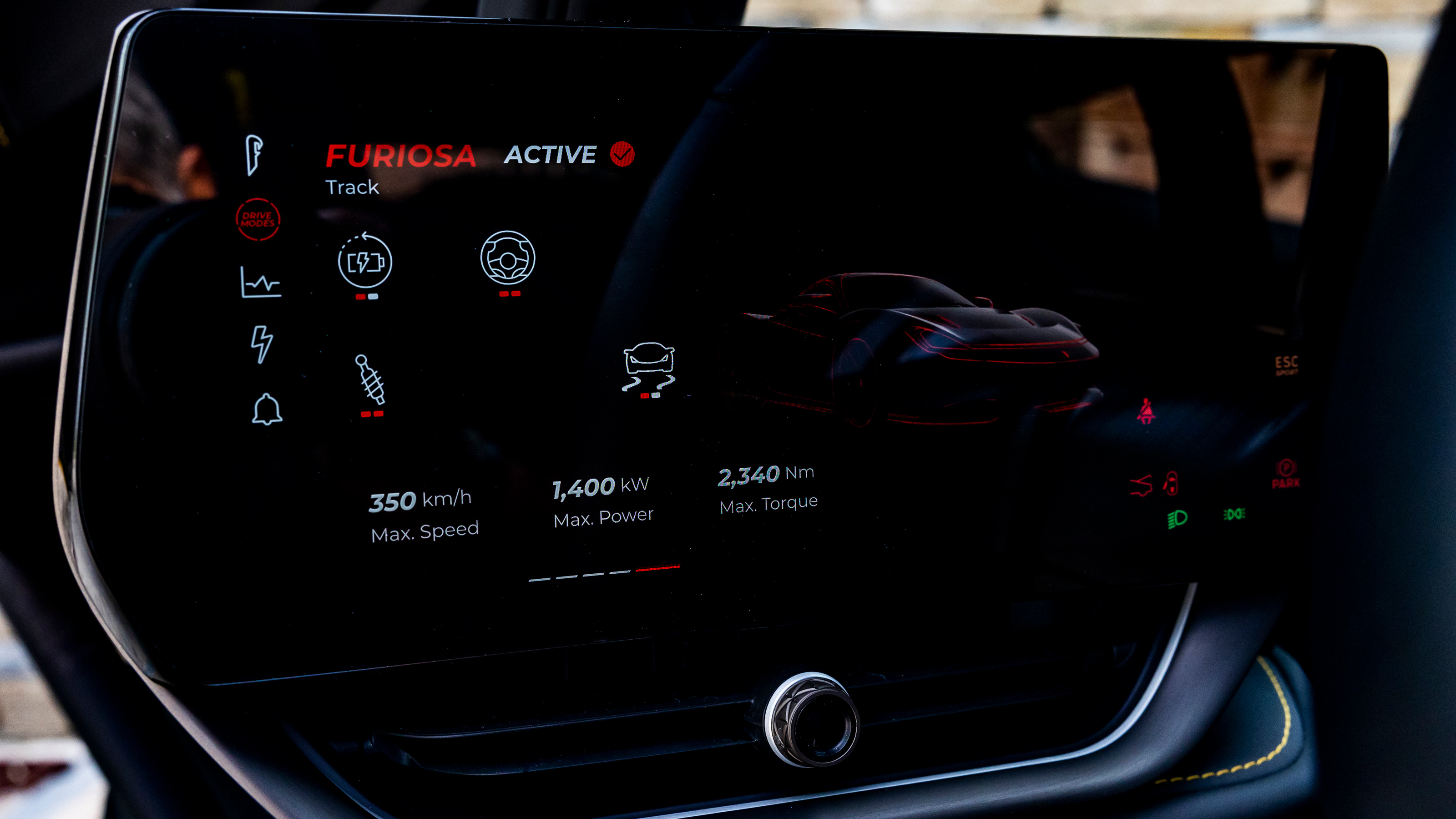 Pininfarina Battista – infotainment screen